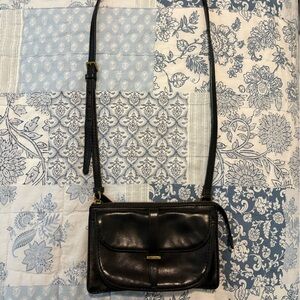 Fossil Black Leather Crossbody Bag